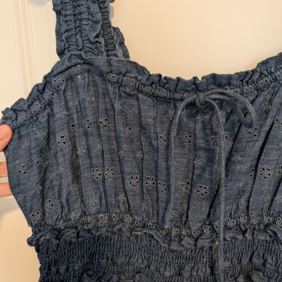 Blue Smocked Maxi Dress - Picture 4 of 6